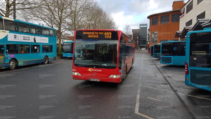 Image of Carousel Buses vehicle 883. Taken by Christopher T at 11.02.06 on 2022.02.14